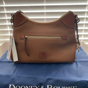 Dooney & Bourke Tan and Brown Leather Hobo Bag
